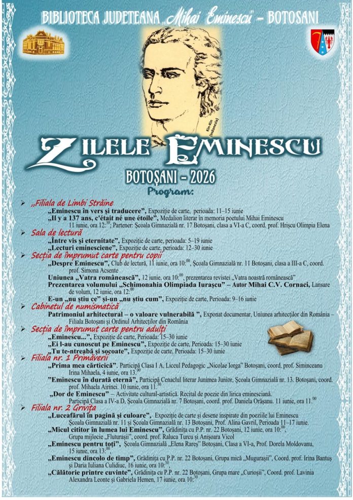 Afis Zilele Eminescu 2026